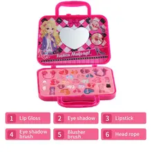 Детская косметика принцесса макияж коробка набор безопасный нетоксичный девушка макияж коробка Тени для век губная помада ПАЛИТРА Макияж Кисти красота игрушки