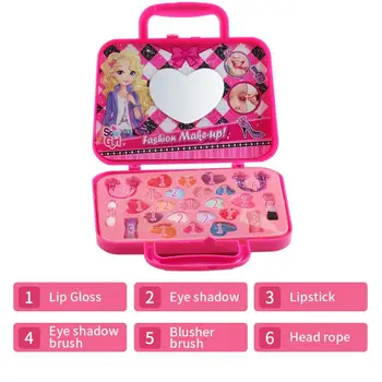 

Children Cosmetics Princess Makeup Box Set Safe Non-Toxic Girl Makeup Box Eyeshadow Lipstick Palette Makeup Brushes Beauty Toys