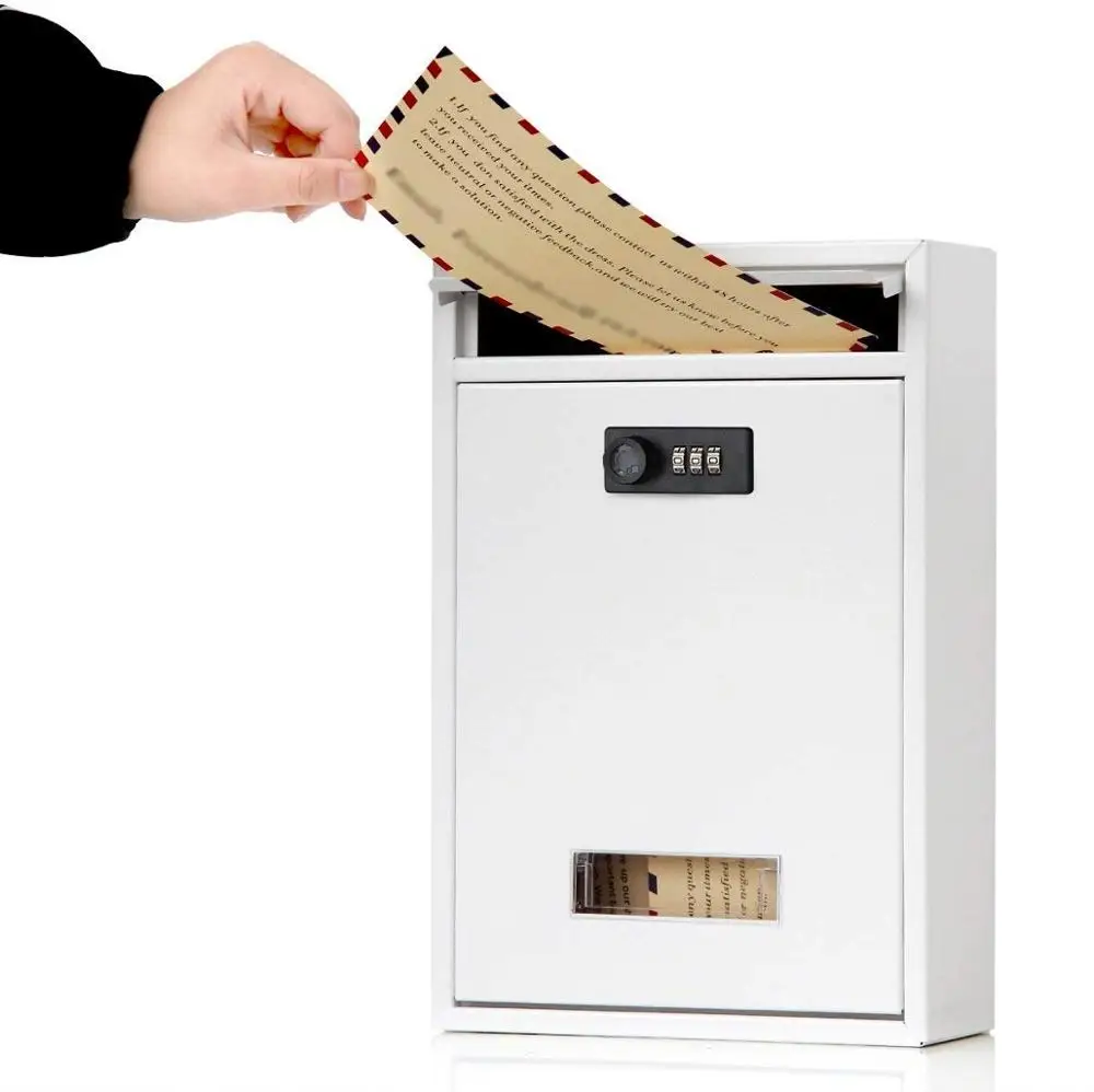 32X21X8.5CM Vintage Wall Mounted Mailbox With Combination Lock Metal Coded Lock Letterbox Post Newspaper Box F5062-1