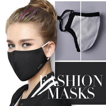 

Dustproof PM2.5 Masks Cotton Fabric With Filtercloth Face Mouth-muffle Anti-Dust Black Mask Washable Mouth Mask for Women Man