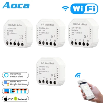 

Wifi Smart Light Switch Diy Breaker Module Smart Life/Tuya APP Remote Control,Works with Alexa Echo Google Smart Home 1/2 Way