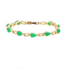 JINYAO, изысканные ювелирные изделия, капля воды, зеленые камни, желтое золото, цветные браслеты, браслеты для женщин, для свадьбы, вечеринки, Женские Ювелирные изделия