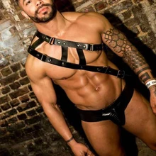 Сексуальный мужской кожаный ремень для ночного клуба Gogo, Подиумные костюмы, персональный ремешок, черный кожаный ремешок для бара, DJ, одежда для шоу, B1142