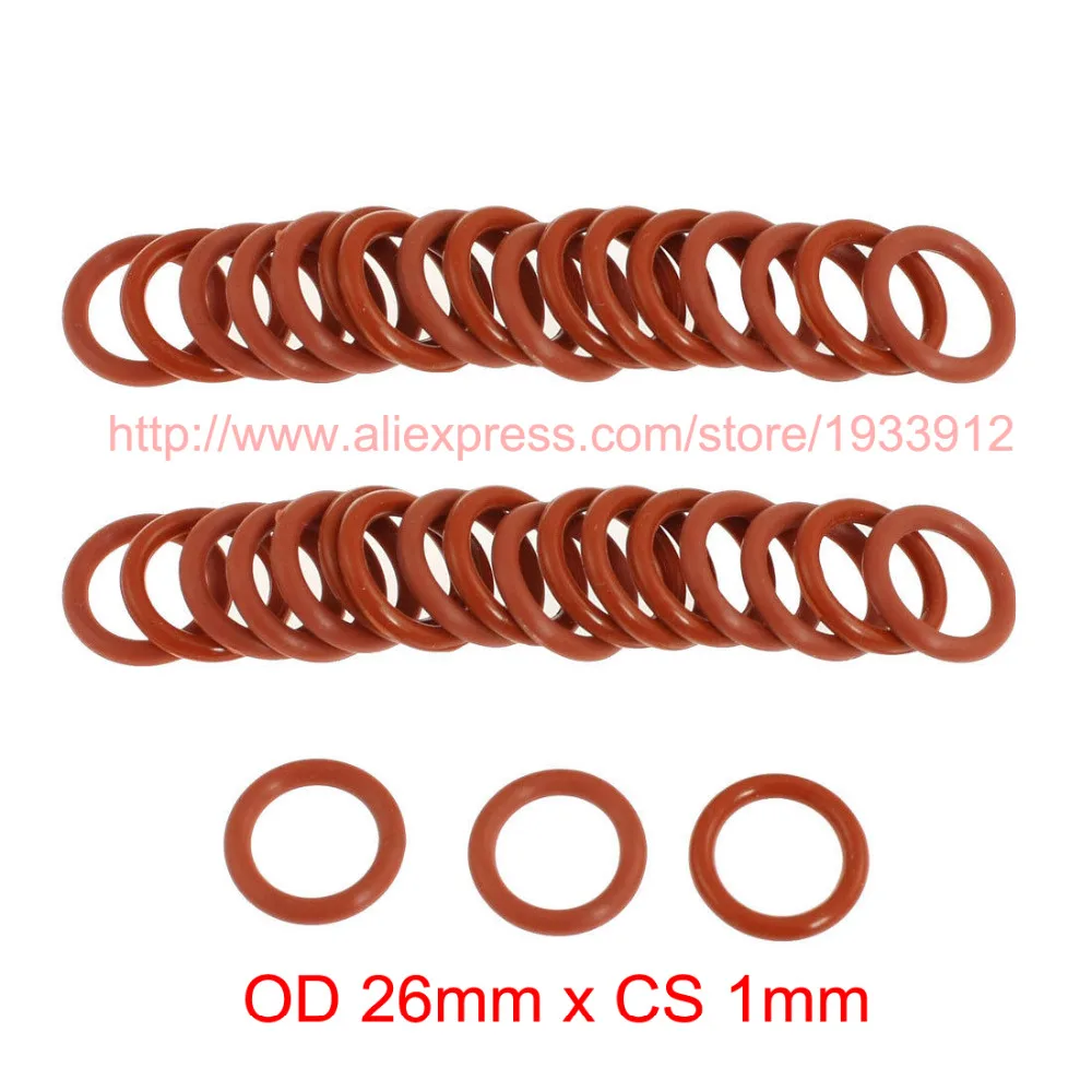 

OD 26mm x CS 1mm silicone seal washer o-ring o rings gasket
