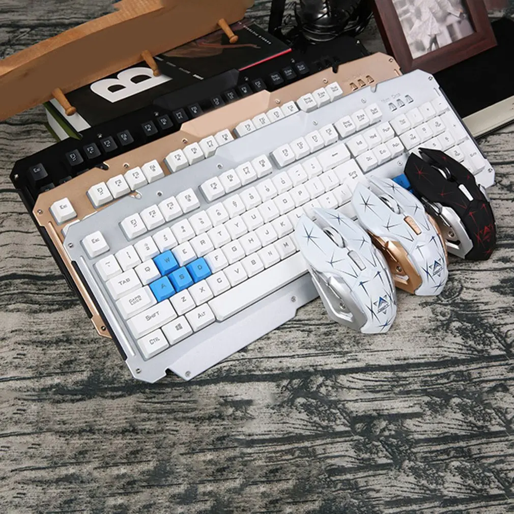 

Hk1600 Wireless Keyboard And Mouse Set Home Office Metal Keyboard Wireless Keyboard Set 2.4 G Technology