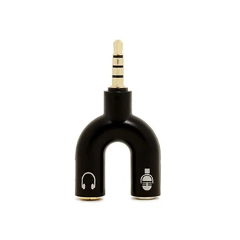 

U Type Adapter Dual 3.5 MM Headphone Plug 2 in 1 Swivel Connector Headphone Splitter Stereo Audio Headset Hub Splitter