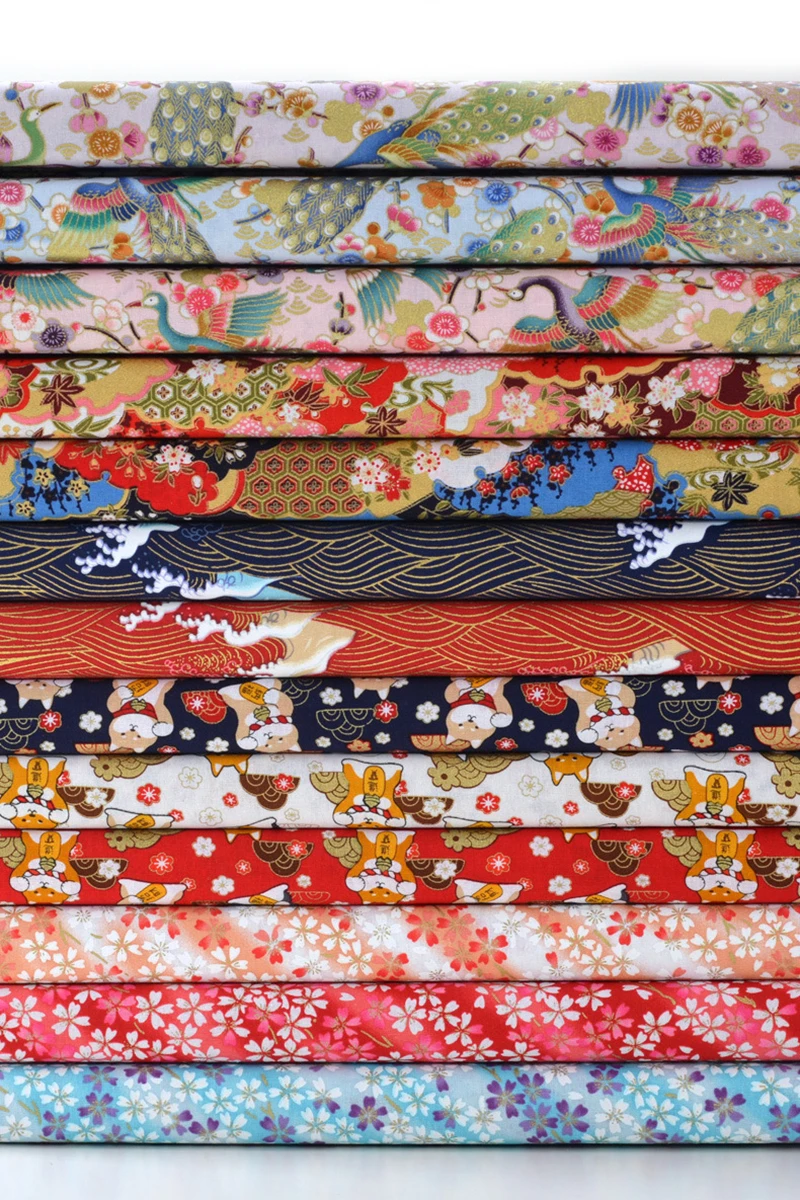 

DIY Multicolor Japan Zephyr Pattern 35x50CM Cotton Pur-cut Patchwork Fabric Bundle Sewing Quilting Crafts for Handmade