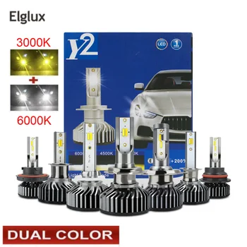 

Elglux LED Turbo Canbus Car Headlight H1 H4 H7 H11 HB3 HB4 120W 11600LM 3000K 4300K 6000K Yellow White Dual Two Color LED Bulbs