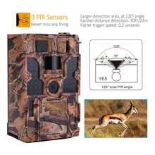 TOMSHOO Hunting Camera 20M 1080P 30fps Trail Camera with 32pcs 850NM IR LEDs Night Vision 0.2s Trigger Time 20m Range