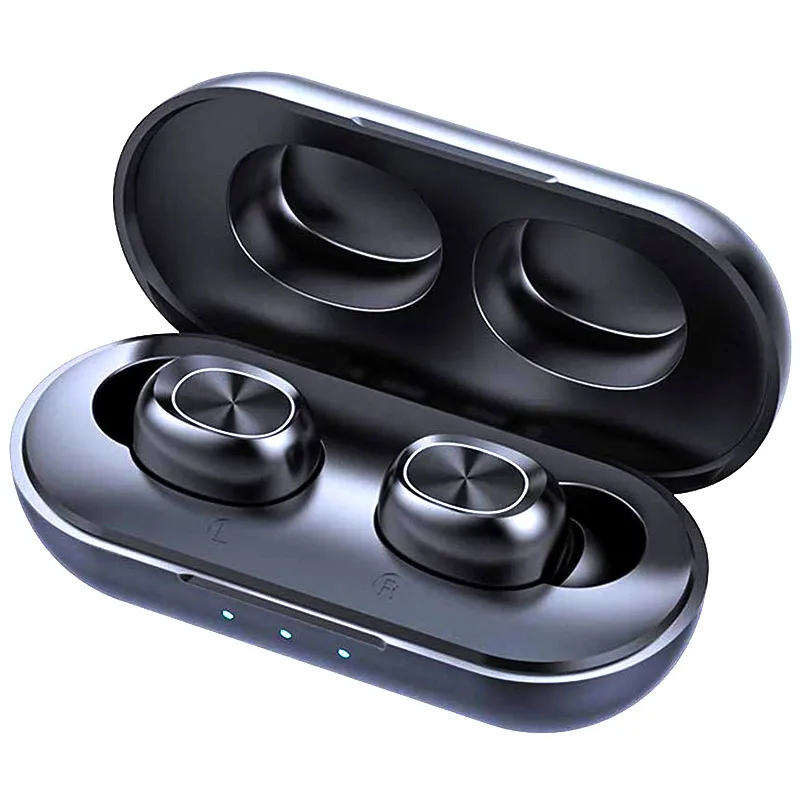 Black without LED Новинка 5,0 TWS Bluetooth наушники светодиодный дисплей сенсорное управление беспроводная гарнитура с микрофоном 9D стерео наушники с шумоподавлением - Цвет: Black without LED