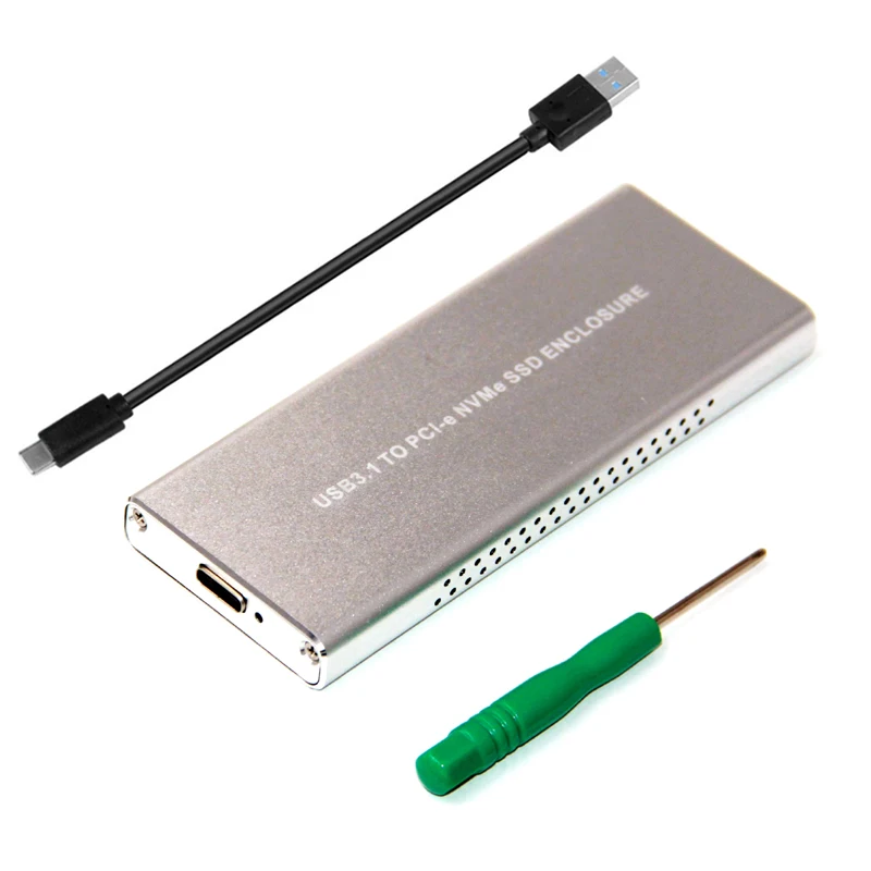 Металлический внешний корпус M.2 до 10 Гбит/с USB 3,1 type C NVMe PCIe 3,0 SSD чехол M Key NGFF USB3.1 HDD Box C to C Кабельный адаптер
