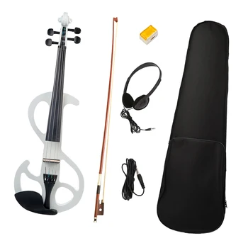 

Lovoski 4/4 Silent Electric Violin with Case Bow Audio Cable Headphone