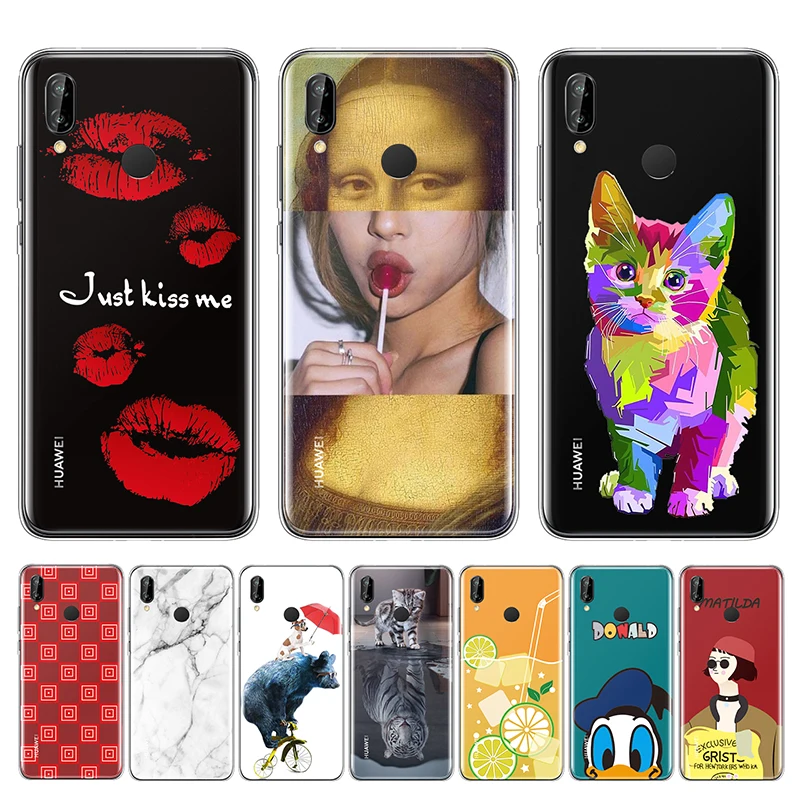 Silicone Phone Case for Huawei P20 Lite Coque Soft Creative Painted Cover TPU Shells Bags Cute |