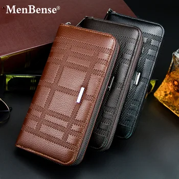 

New Style Korean-style Men Clutch Long Business-Style Embossed Zipper PU Clutch Bag Wallet Manufacturers Direct Selling