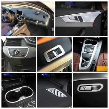 

Lapetus Matte Interior Refit Kit For Audi A4 B9 2016 - 2020 Air AC / Head Lamps / Door Bowl / Cup Holder / Gear Box Cover Trim