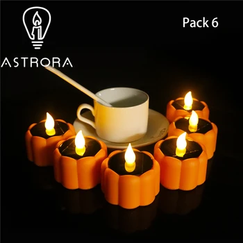 

ASTRORA Halloween Creative Solar Pumpkin Candle Lights Charge During The Day And Light Up At Night For Halloween Decoration