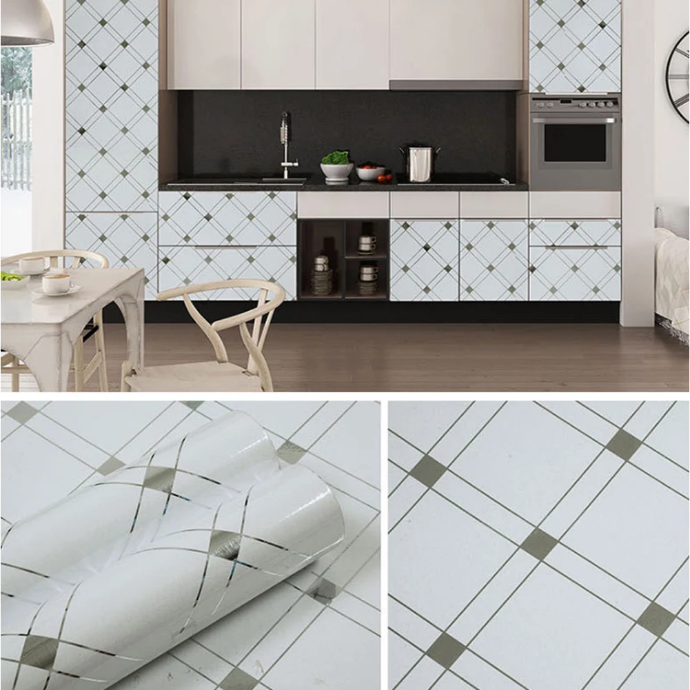 

yazi Kitchen Cabinet Plain White Wallpaper Waterproof Self Adhesive Wall Paper for Furniture Desktop Decorative