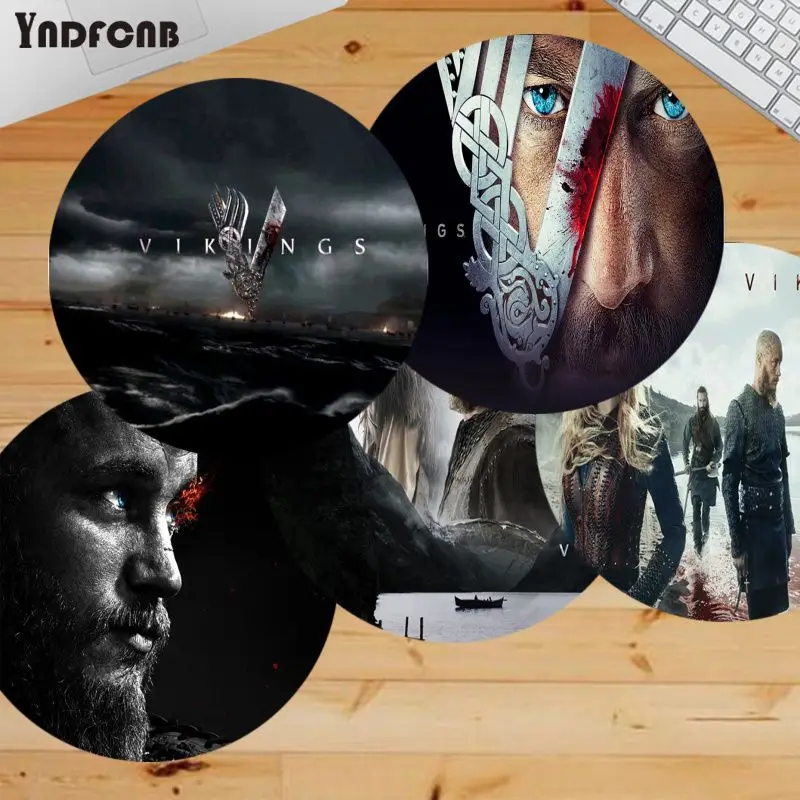 YNDFCNB New Printed Vikings Season Customized laptop Gaming round mouse pad Anti-Slip Laptop PC Mice Pad Mat gaming Mousepad | Компьютеры