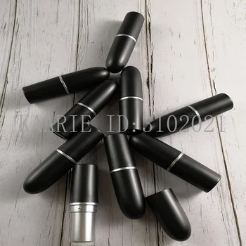 

10/30/50/100pcs Empty Matte Black 12.1mm Bullet Shape Lipgloss Tube, Plastic New Arrival Black Bullet Lip Gloss Refillable Tube