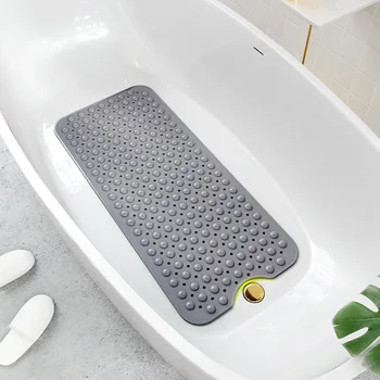 

Eco-friendly PVC Long Toilet Suction Floor Mat Home Bathroom Shower Room Hydrophobic Massage Non-slip Foot Pad 40x110cm