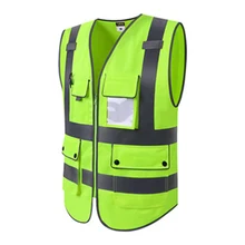 Унисекс высокая видимость светоотражающий жилет с карманами на молнии Спорт на открытом воздухе бег Велоспорт Предупреждение одежда безопасности