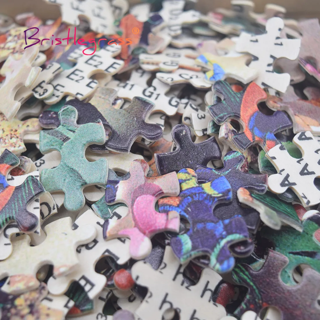 Wooden Jigsaw Puzzles 500 PCS Butterfly Map Cartoon Animals Hand Drawing Decors 