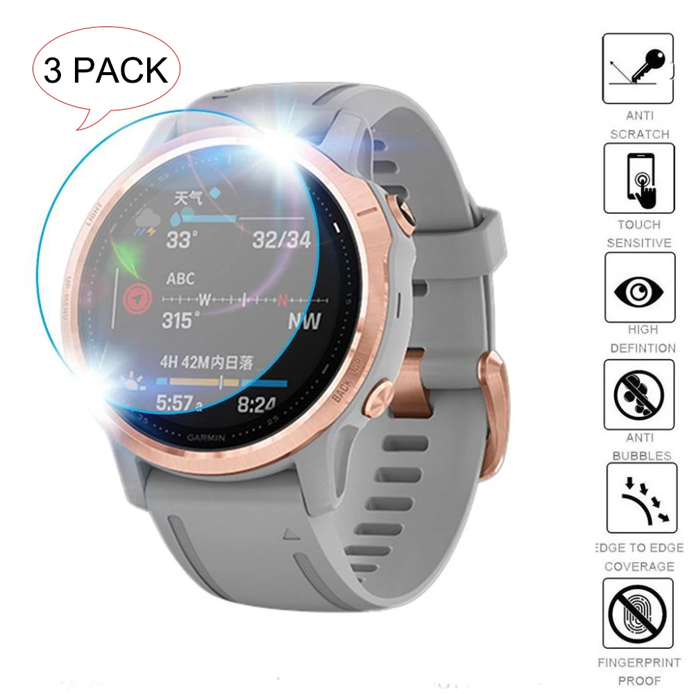 3 шт./лот для Garmin Fenix 5 5S 5X Plus закаленное стекло 9H 2.5D Премиум Защитная пленка экрана 6