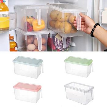 

Plastic Storage Box New Refirgerator Fresh Sealed Containers Transparent Fruit Food Kitchen Storage Organizer Fridge Storage Box