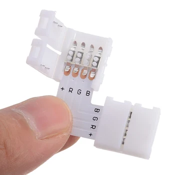 

5pcs/set 4pin L Shape LED Connector 90 Degree Corner Connectors For Connecting 10mm 5050 LED Strip Light Tape Ribbon