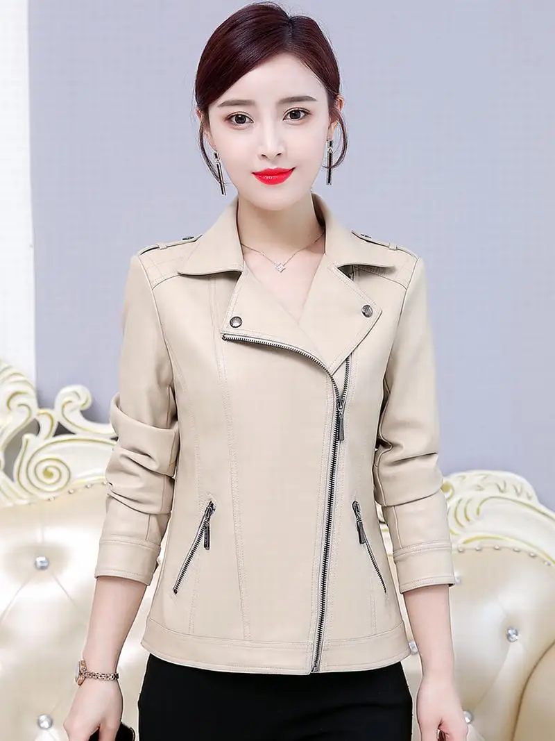 2020 Genuine Motocycl Leather Jacket Women Real
