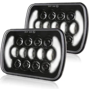 

5''x7'' 6''x7'' High Low Beam Led Headlights for Jeep Wrangler YJ Cherokee XJ H6054 H5054 H6054LL 69822 6052 6053 with Angel Ey