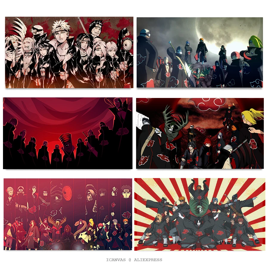 Akatsuki постер Naruto настенная художественная декоративная печать холст для