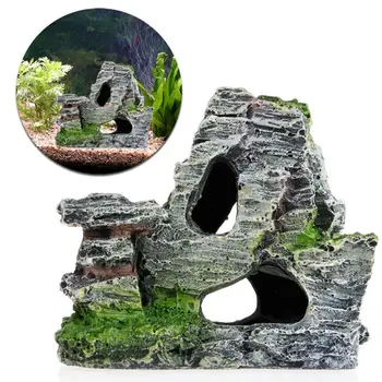 

Mountain View Aquarium Decoration Moss Tree House Resin Cave Fish Tank Ornament Decoration Landscap Decor accessories Acuarios