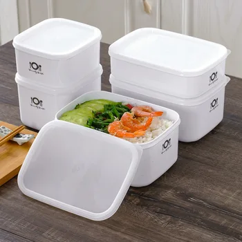 Boîte à Bento en plastique pour déjeuner, récipient de stockage des aliments avec couvercle, réfrigérateur, fruits frais, bol scellé, pique-nique, Camping, vaisselle 1