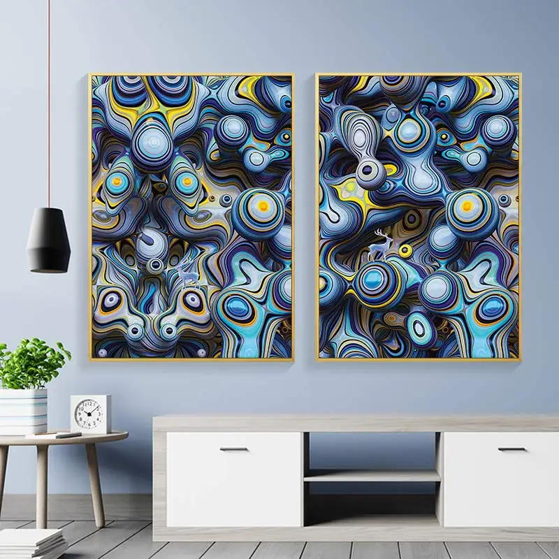 

Wave Canvas Paintings Abstract Wall Art Pictures for Living Room Modern Decorative Posters and Prints Poster Home Decoration
