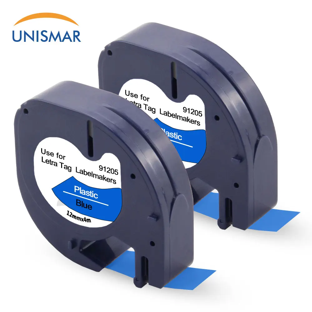 Unismar 3 шт. совместимый для DYMO LetraTag LT-100H 12267 91201 91202 91203 91204 91200 91205 черный на прозрачном Пластик этикетки ленты - Цвет: 2PK 91205