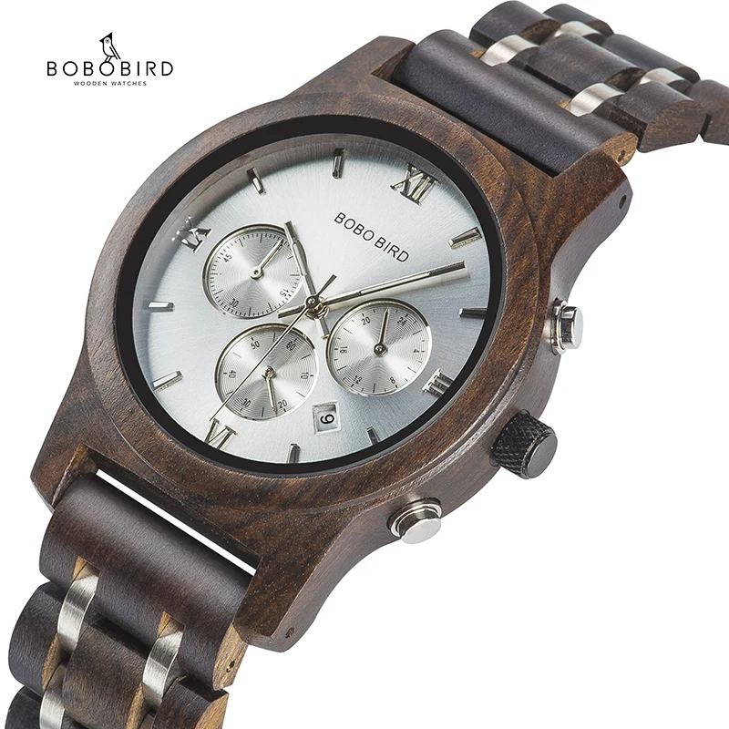 $27.6 Customized Name Watch Bobobird Wood Men Wrist Watches Quartz Chronograph Clock Relogio Masculino