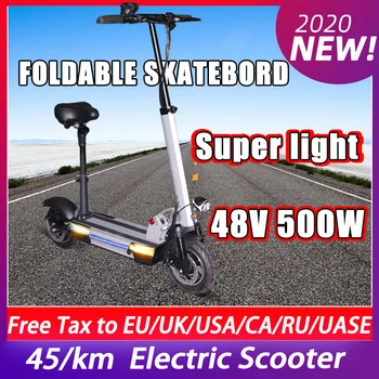 Preise Jueshuai Elektrische Roller 10inch 48V 500W Einzigen Stick Motor Erwachsene Roller Max Geschwindigkeit 45 Km/h Mit Abnehmbare Sitz самокат Roller