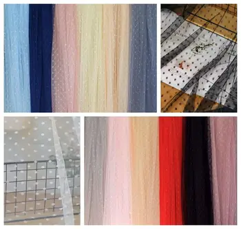 

2Meters High Quality Bean Pink Mesh Gauze Point Jacquard Dots Fabric Cloth Manual DIY Clothing Accessories Veil Decoration