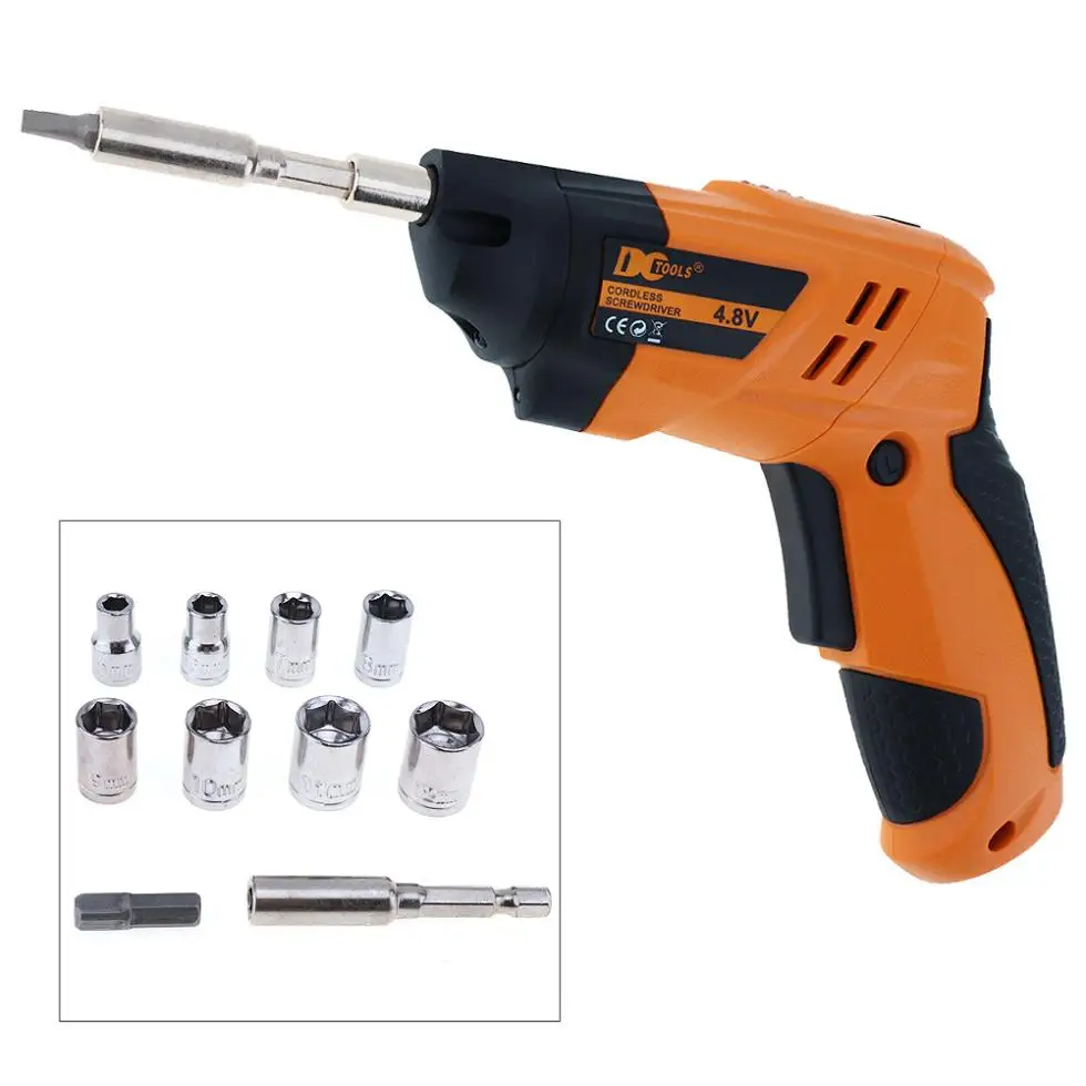 DCTOOLS 47 шт./компл. 4,8 V АККУМУЛЯТОРНАЯ Отвертка с 220V ЕС вилка сцепления аксессуары для мотоциклов и Гибкие Соединительные звенья для штамповки винты