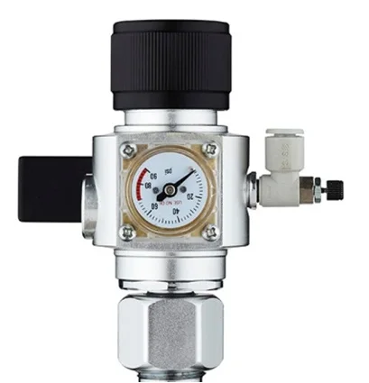 With Solenoid valve CO2 Регулятор Chihiros CO2 система аквариума 12 В W21.8 CGA320 интерфейс обратный клапан регулятор для аквариума Магнитный Соленоидный клапан - Цвет: With Solenoid valve