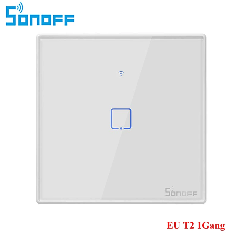 Sonoff T2 ЕС 1C TX умный Wifi настенный сенсорный выключатель Умный дом с границами 433 RF/Voice/APP/Touch управление работа с Google Alexa - Цвет: 1 gang