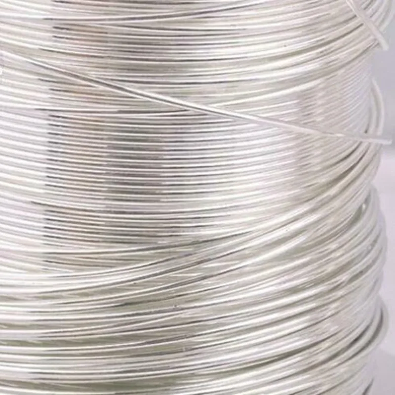 

925 Silver color Round Wire Soft- Gauges Jewelry making SIZE: 0.4mm to 1mm