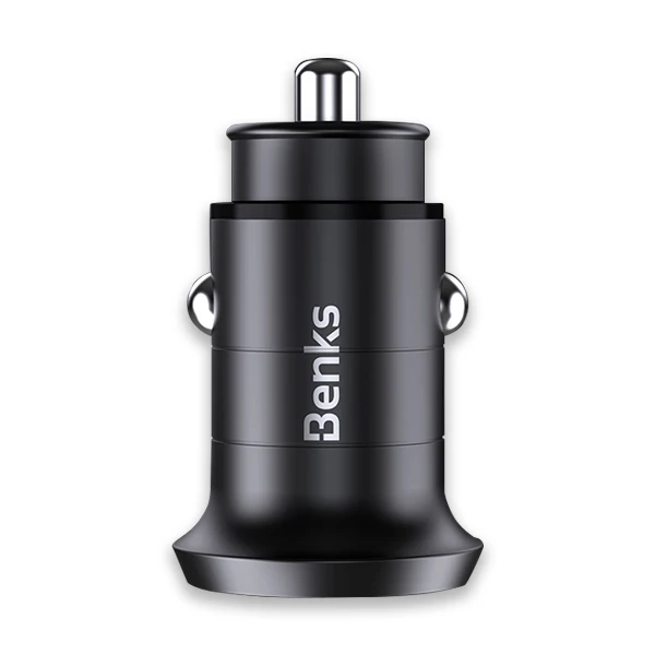 Benks Car Charger Dual Port PD QC 4.0 30W Type C Fast Charging Charger Quick Charge 3.0 For iphone 11 Pro Sumsung Huawei Xiaomi - Тип штекера: Black