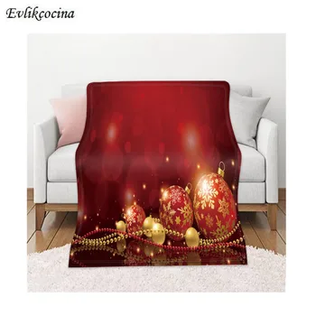 

Free Shipping Christmas Bells Fleece Blanket For Beds Mantas De Cama Rectangle Manta Polar Sofa Decoration Couverture Polaire