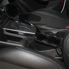 2 шт Мягкий Плюшевый нескользящий чехол для рычага переключения передач и ручного тормоза рукав протектор Прочный(черный