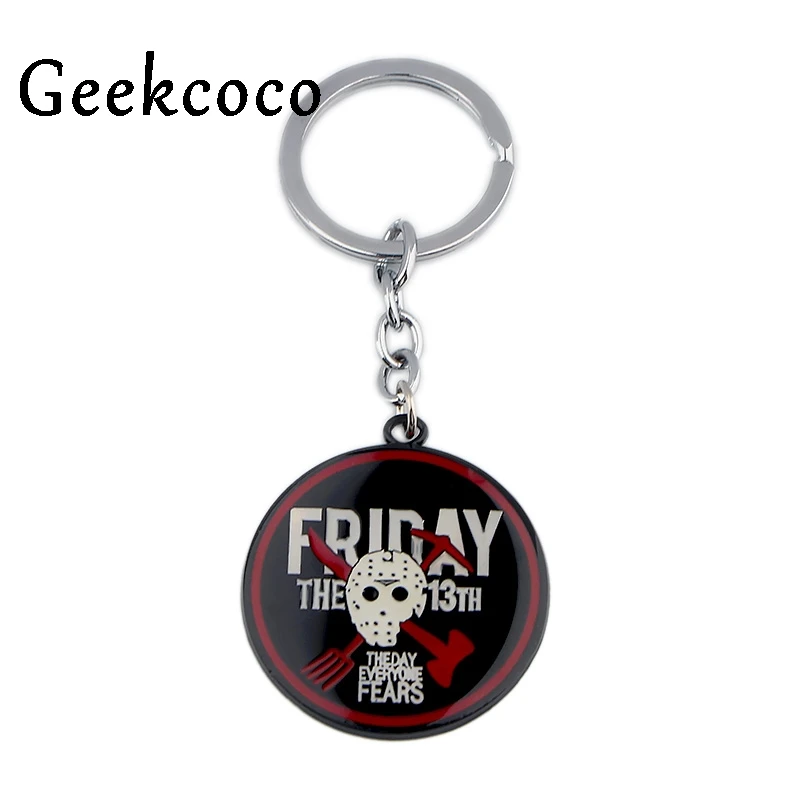 

Friday the 13th punk horror Key Buckle Fashion Keychain Handmade Car Keychain Man Woman Bag Charm Pendant Accessories J0524