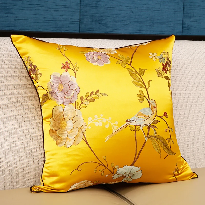 High Precision Embroidery Jacquard Pillow Case Mahogany Sofa Cushion