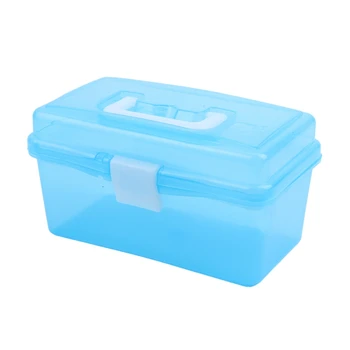 

Double Layer Hardware Tools Storage Box Holder Clear Blue