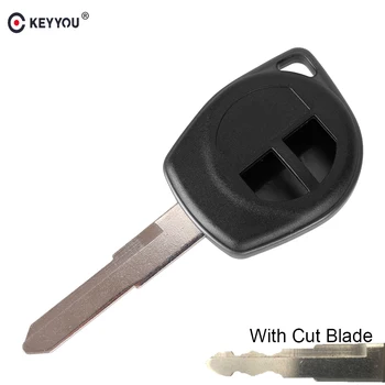 

KEYYOU Cut/uncut Blade 2 Buttons Remote key Case Shell with Button Pad for Suzuki Igins Alto SX4 Vauxhall Agila 2005-2010